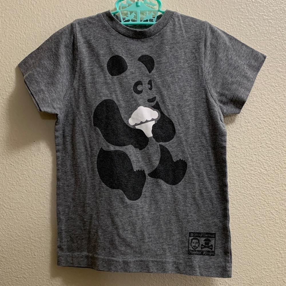 Johnny Cupcakes Panda Cupcake Gray T-Shirt Youth Size XS Extra Small Cotton Poly